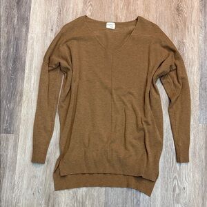 Dreamers Women's V-Neck Brown Sweater